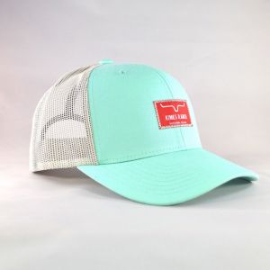 Kimes Ranch KR Branded Trucker Mint/Silver Snapback Hat